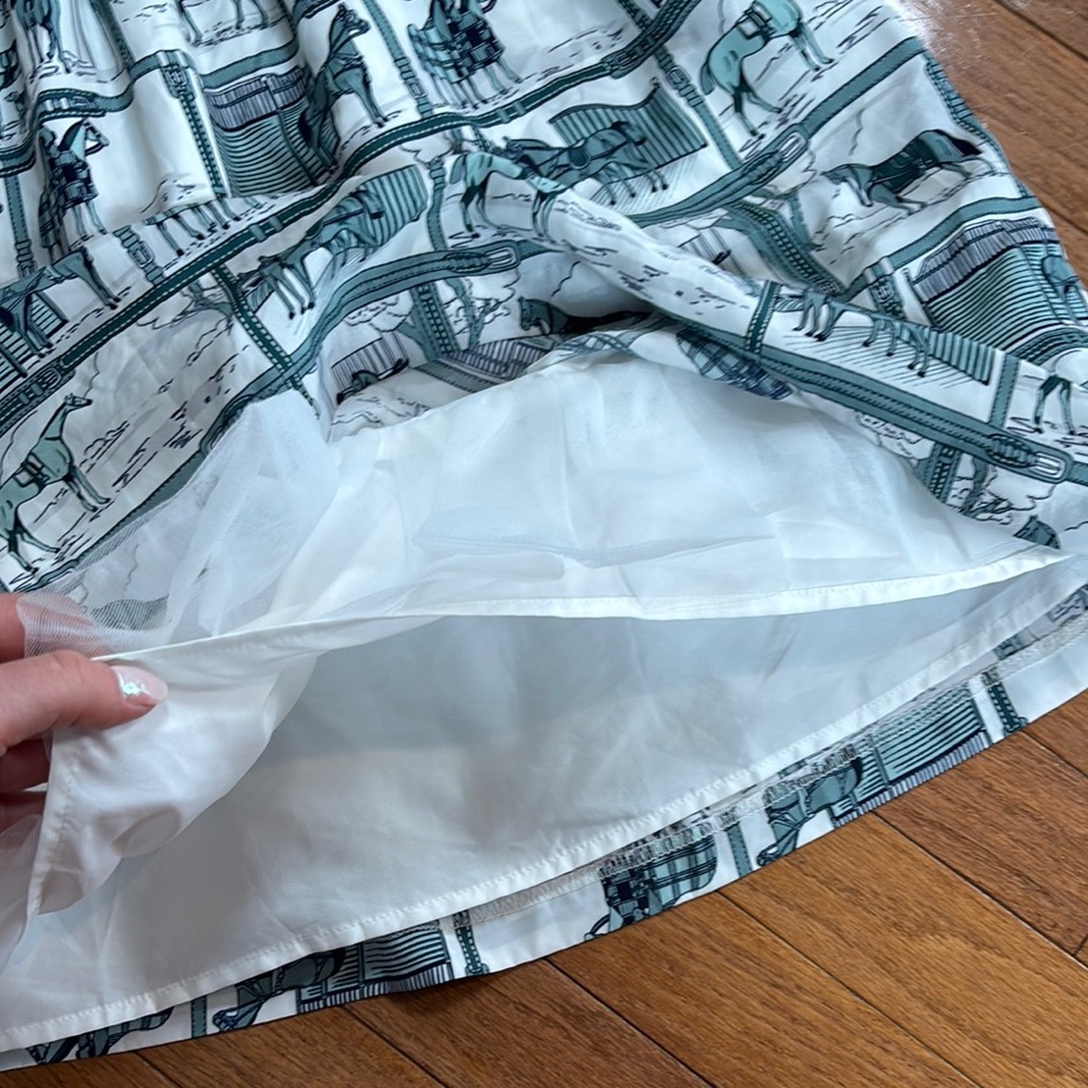 Janie and Jack Kids' Green Horse Print Dress - Picture 6 of 7